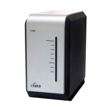   Ctera C200 Desktop Tower 8TB HDD Small Office Desktop NAS Storage Remote Management Storage 1x RJ45 2x USB 3.0 AC Adapter